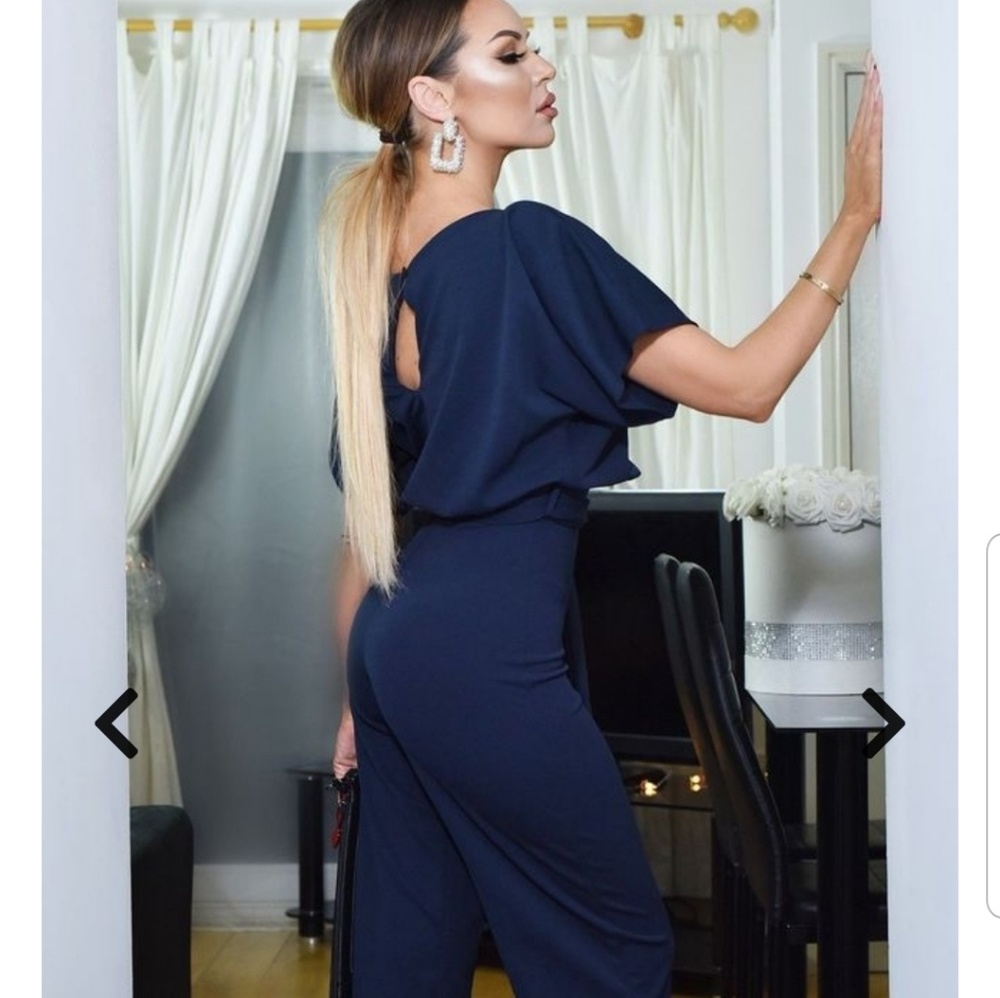 Jackie Navy Batwing Jumpsuit